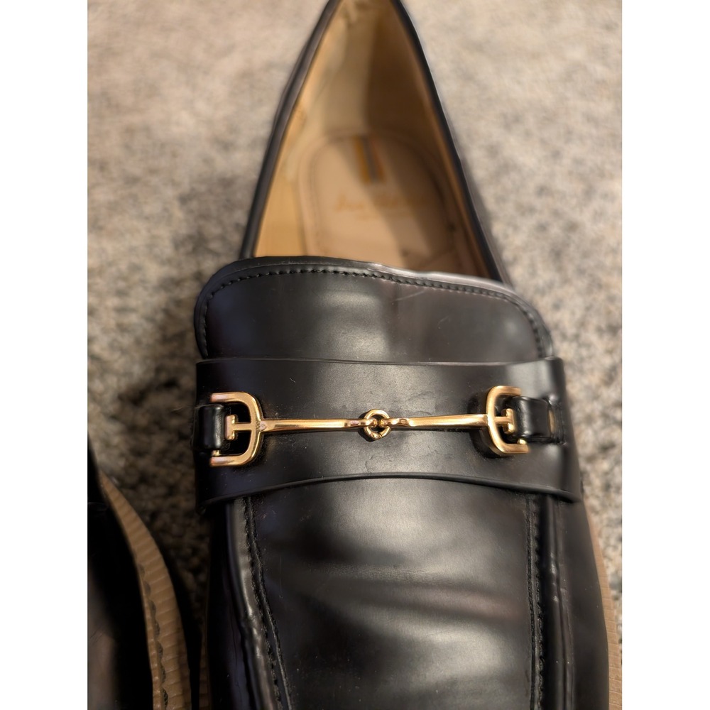 Sam Edelman Black Leather Horsebit Loafer Platform Chunky Sole Women's Shoes 8.5 - Picture 4 of 7
